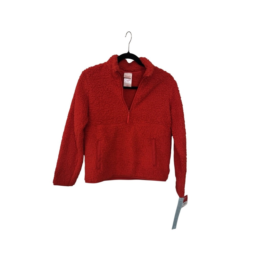 Wondershop Kids XL 14 Red Sherpa‎ Fleece Quarter Zip Pullover Sweater NWT